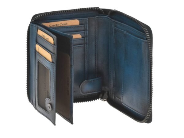 Greenburry Portafoglio Donna Con Zip RFID Distressed Blu Navy - immagine 6