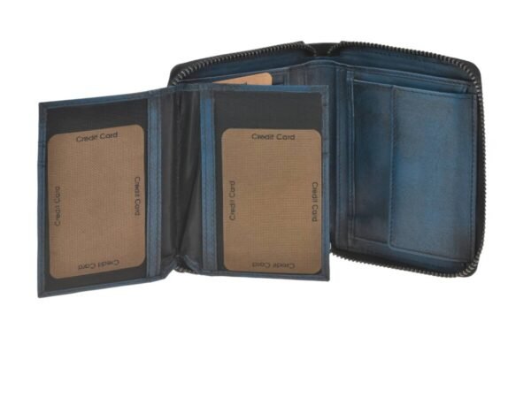 Greenburry Portafoglio Donna Con Zip RFID Distressed Blu Navy - immagine 4