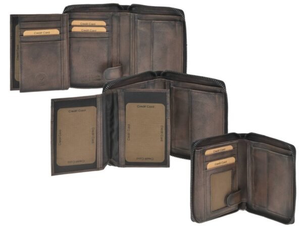 Greenburry Portafoglio Donna Con Zip RFID Distressed Teak Brown - immagine 2