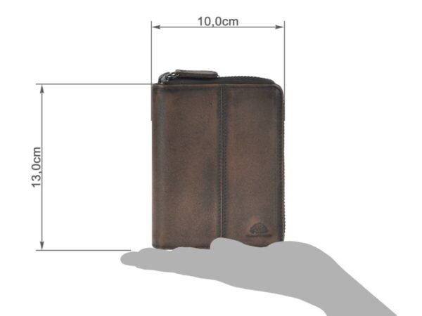 Greenburry Portafoglio Donna Con Zip RFID Distressed Teak Brown - immagine 8