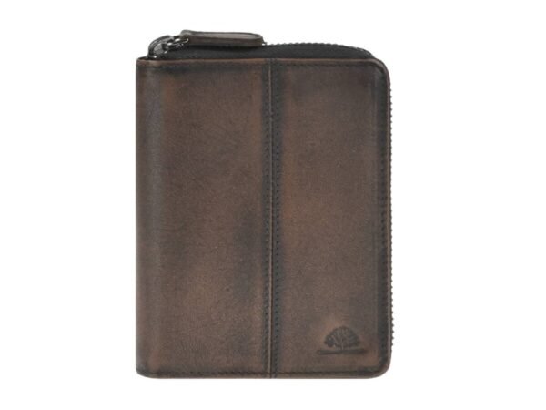 Greenburry Portafoglio Donna Con Zip RFID Distressed Teak Brown