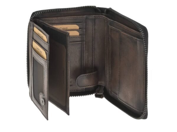 Greenburry Portafoglio Donna Con Zip RFID Distressed Teak Brown - immagine 6