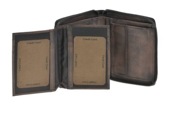 Greenburry Portafoglio Donna Con Zip RFID Distressed Teak Brown - immagine 4