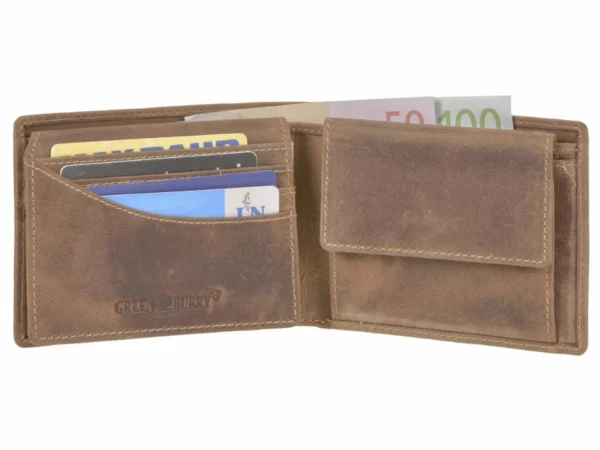 Greenburry Portafoglio 2 Scomparti "Cinghiale" Marrone in Pelle Vintage - immagine 9