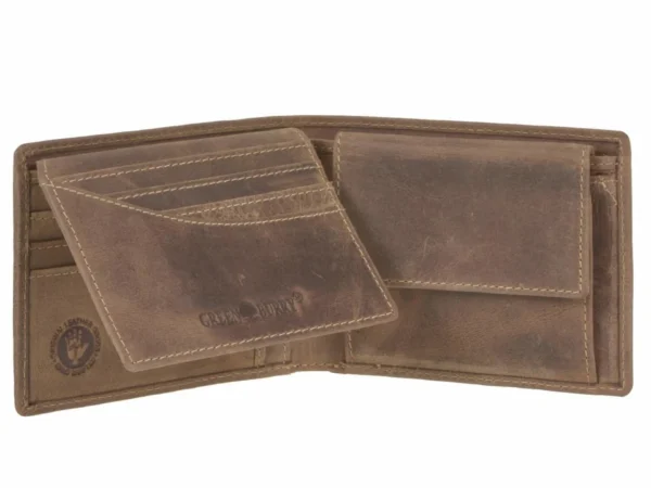 Greenburry Portafoglio 2 Scomparti "Cinghiale" Marrone in Pelle Vintage - immagine 11