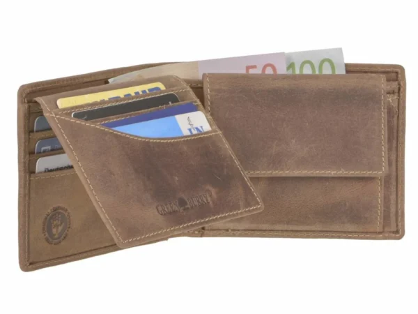 Greenburry Portafoglio 2 Scomparti "Cinghiale" Marrone in Pelle Vintage - immagine 10