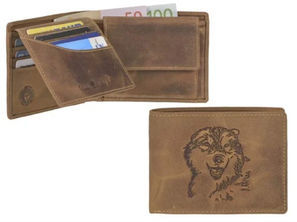 Greenburry Portafoglio 2 Scomparti "Lupo" in Pelle Vintage - immagine 3