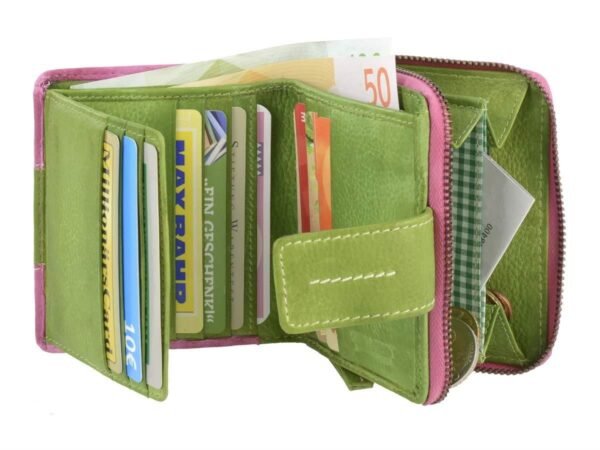 Greenburry Portafoglio Donna Con Zip Candy-Shop Fucsia/Forest In Pelle - immagine 6