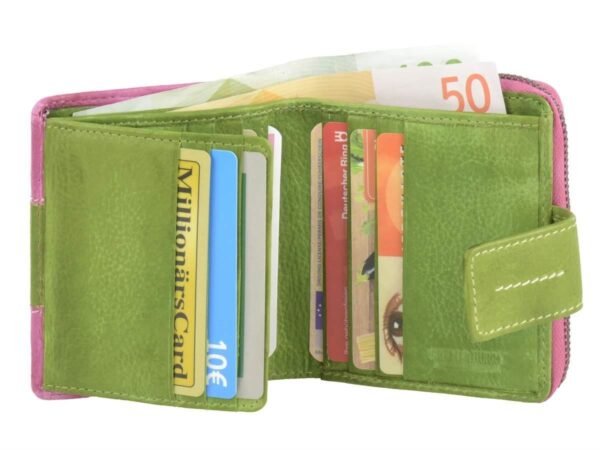 Greenburry Portafoglio Donna Con Zip Candy-Shop Fucsia/Forest In Pelle - immagine 2