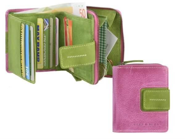 Greenburry Portafoglio Donna Con Zip Candy-Shop Fucsia/Forest In Pelle - immagine 11