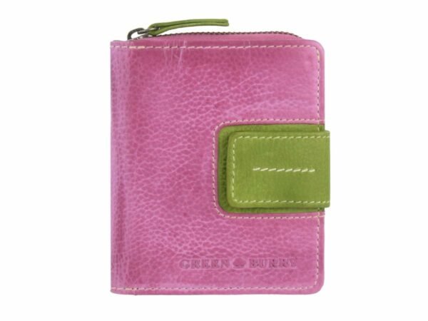 Greenburry Portafoglio Donna Con Zip Candy-Shop Fucsia/Forest In Pelle