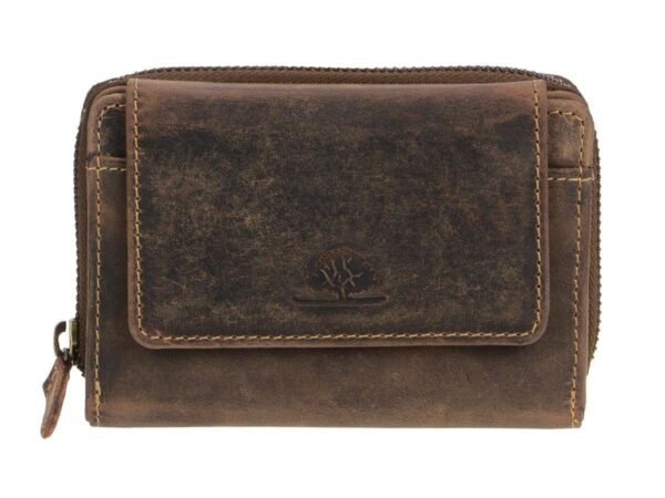 Greenburry Portafoglio Donna con Zip RFID in Pelle Vintage