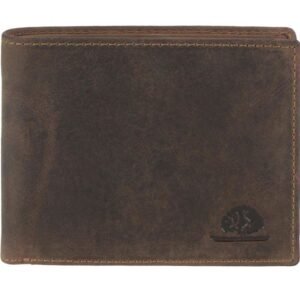 Greenburry Portafoglio 2 Scomparti RFID Marrone in Pelle Vintage
