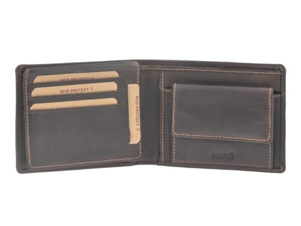 Greenburry Portafoglio Uomo Pieghevole 2 Pezzi RFID Marrone Teak Tornado - immagine 4