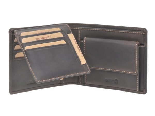 Greenburry Portafoglio Uomo Pieghevole 2 Pezzi RFID Marrone Teak Tornado - immagine 5