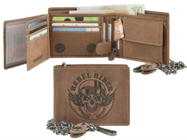 Greenburry Portafoglio Biker Rebel Rider Con Catena In Pelle - immagine 3