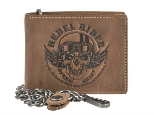 Greenburry Portafoglio Biker Rebel Rider Con Catena In Pelle