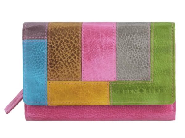 Greenburry Portafoglio Donna Con Zip Candy-Shop Fucsia/Multi In Pelle