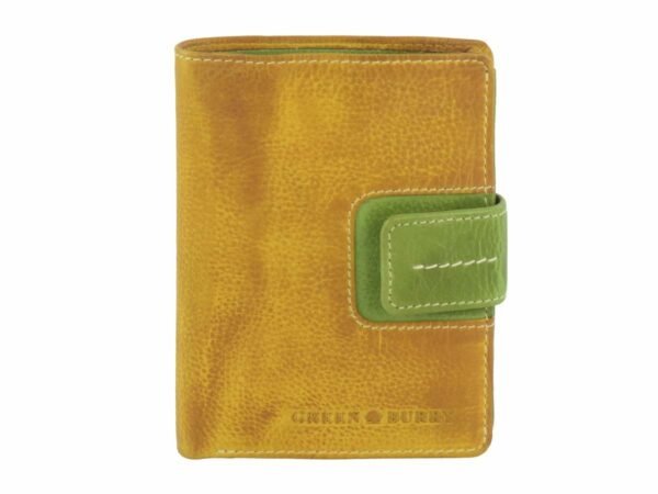 Greenburry Portafoglio Combinato Con Patta Candy-Shop Giallo/Forest In Pelle