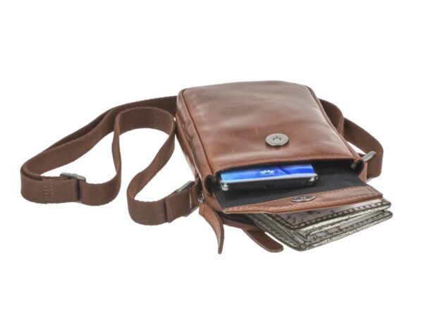 Greenburry Borsa a Spalla Piccola Porta Cellulare Waxy Vintage Tobacco Nut - immagine 10
