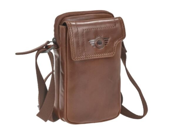 Greenburry Borsa a Spalla Piccola Porta Cellulare Waxy Vintage Tobacco Nut - immagine 4