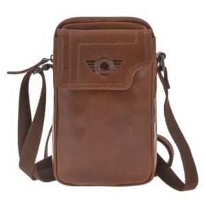 Greenburry Borsa a Spalla Piccola Porta Cellulare Waxy Vintage Tobacco Nut