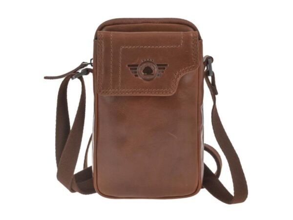 Greenburry Borsa a Spalla Piccola Porta Cellulare Waxy Vintage Tobacco Nut