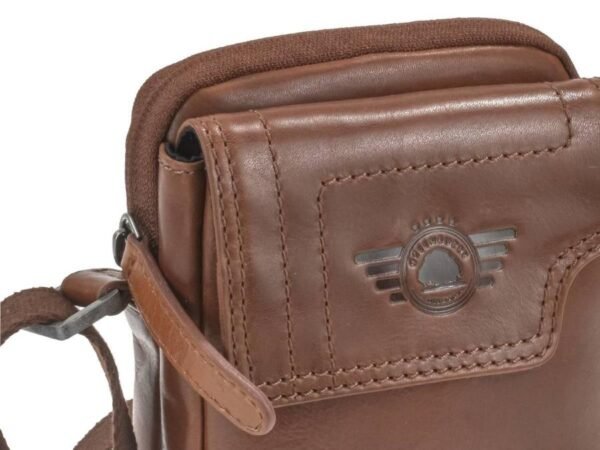 Greenburry Borsa a Spalla Piccola Porta Cellulare Waxy Vintage Tobacco Nut - immagine 5