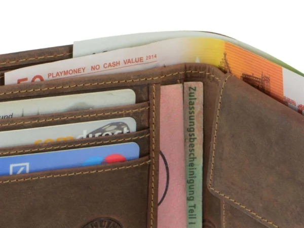 Greenburry Portafoglio 2 Scomparti RFID Marrone in Pelle Vintage - immagine 7