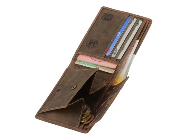 Greenburry Portafoglio 2 Scomparti RFID Marrone in Pelle Vintage - immagine 6