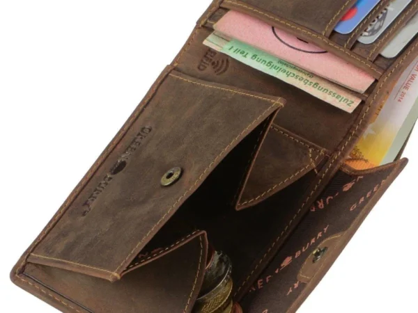 Greenburry Portafoglio 2 Scomparti RFID Marrone in Pelle Vintage - immagine 5