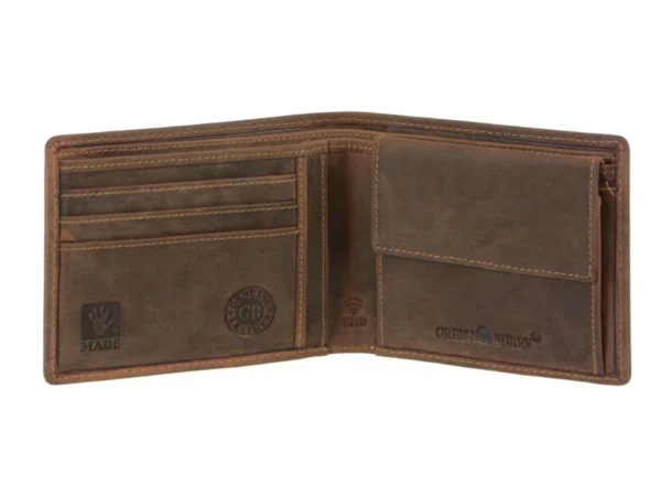 Greenburry Portafoglio 2 Scomparti RFID Marrone in Pelle Vintage - immagine 9
