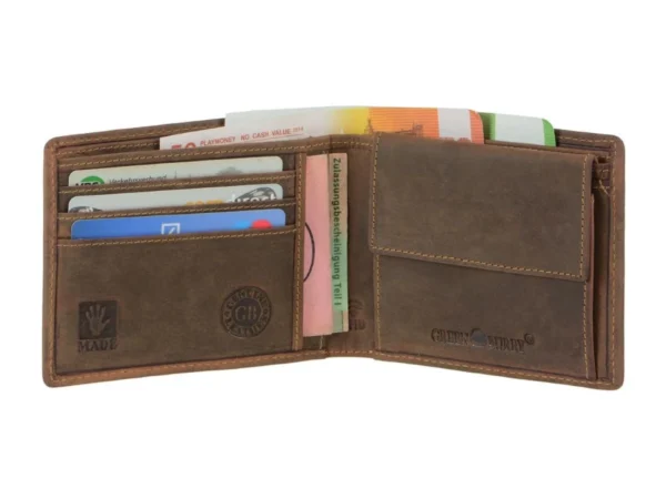Greenburry Portafoglio 2 Scomparti RFID Marrone in Pelle Vintage - immagine 8
