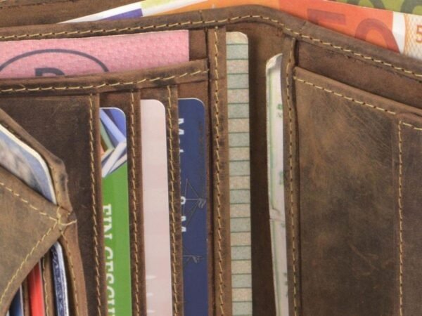 Greenburry Portafoglio RFID Combinato 2 Scomparti Marrone in Pelle Vintage - immagine 6