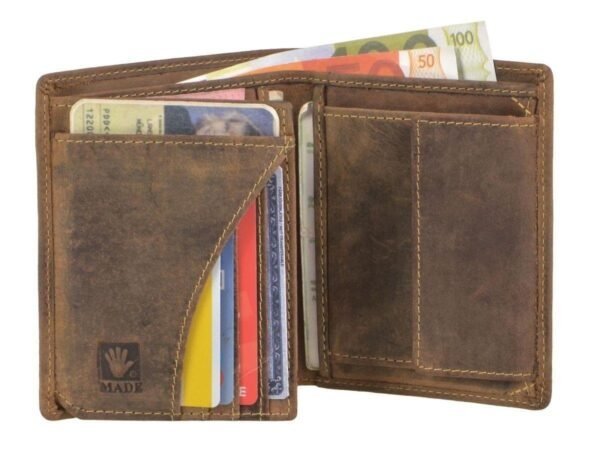 Greenburry Portafoglio RFID Combinato 2 Scomparti Marrone in Pelle Vintage - immagine 5
