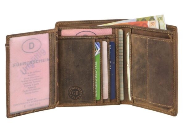Greenburry Portafoglio RFID Combinato 2 Scomparti Marrone in Pelle Vintage - immagine 4