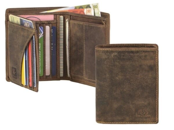 Greenburry Portafoglio RFID Combinato 2 Scomparti Marrone in Pelle Vintage - immagine 11