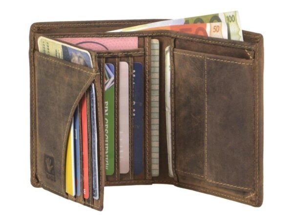Greenburry Portafoglio RFID Combinato 2 Scomparti Marrone in Pelle Vintage - immagine 7