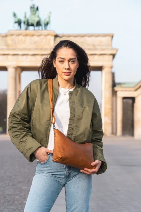 The Chesterfield Brand Borsa A Tracolla In Pelle Cognac Kigali - immagine 8