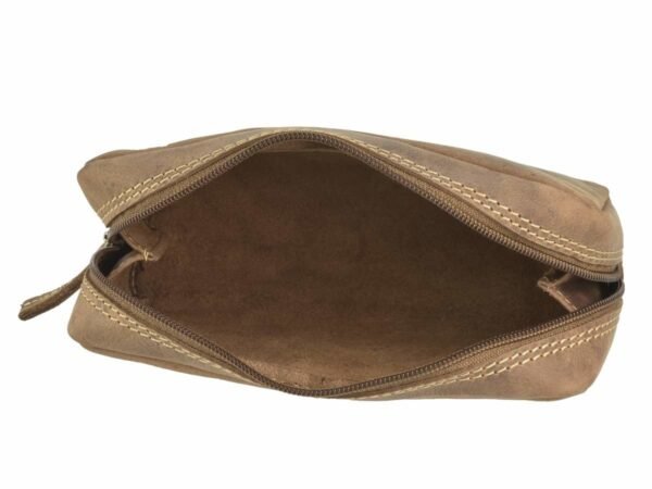 Greenburry Vintage Astuccio Porta Penne Con Zip Marrone In Pelle - immagine 2