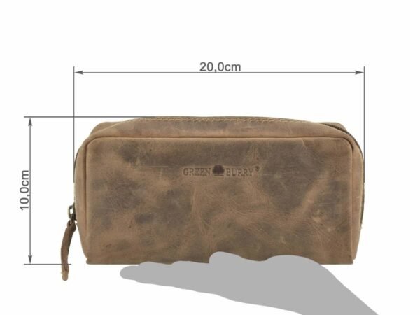 Greenburry Vintage Astuccio Porta Penne Con Zip Marrone In Pelle - immagine 9