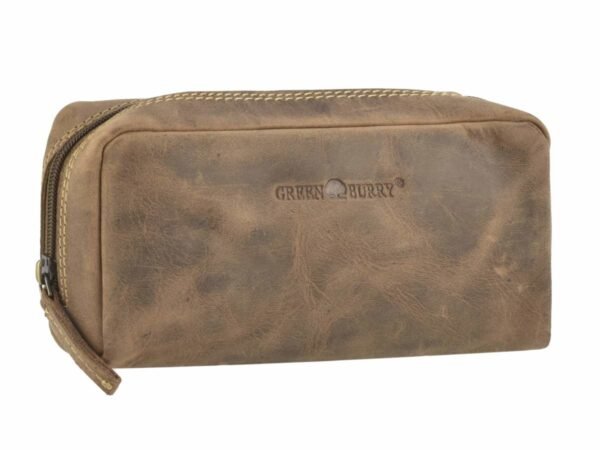 Greenburry Vintage Astuccio Porta Penne Con Zip Marrone In Pelle - immagine 7