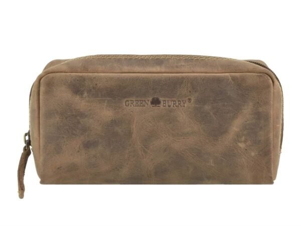 Greenburry Vintage Astuccio Porta Penne Con Zip Marrone In Pelle