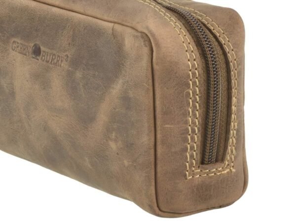 Greenburry Vintage Astuccio Porta Penne Con Zip Marrone In Pelle - immagine 6