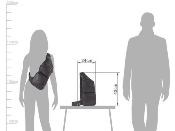 Greenburry Borsa a Tracolla Bodybag Nera VE3 Vintage - immagine 3