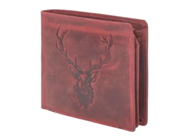 Greenburry Portafoglio 2 Scomparti "Royal Stag" Rosso Sangue in Pelle Vintage - immagine 2