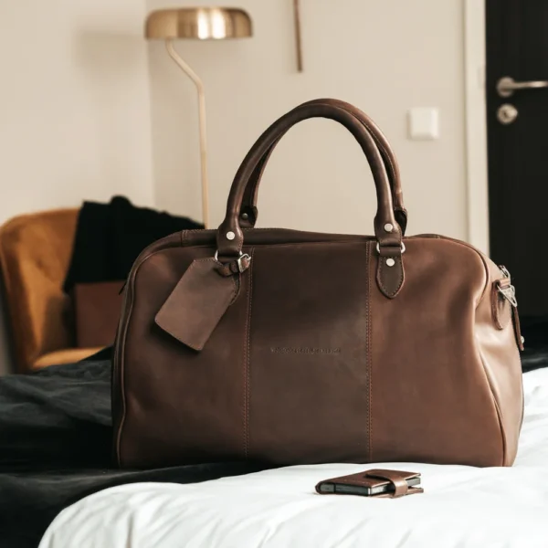 The Chesterfield Brand Borsa Da Weekend In Pelle Marrone Liam - immagine 3