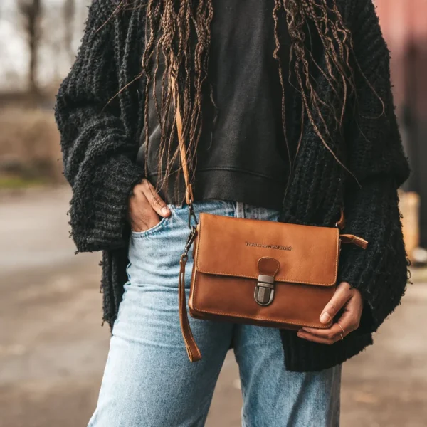 The Chesterfield Brand Borsa A Tracolla In Pelle Cognac Lucca - immagine 2