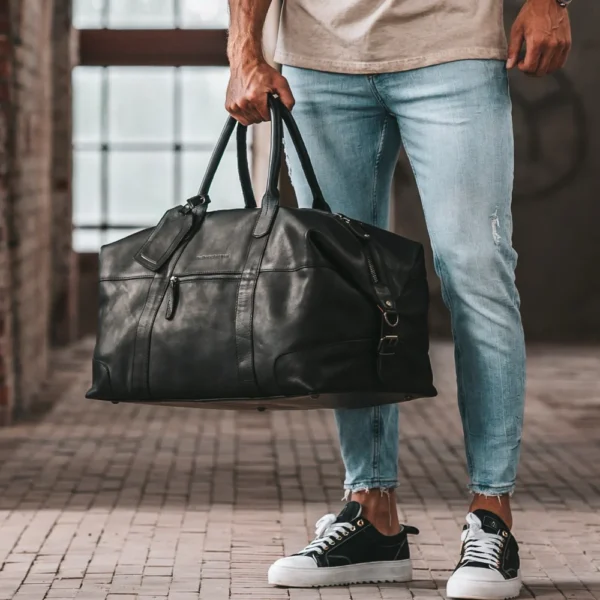 The Chesterfield Brand Borsa Da Weekend In Pelle Nero Portsmouth - immagine 2