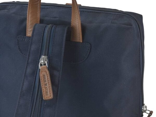 Greenburry Zaino City Eva Azzurro in Nylon e Pelle Naturale - immagine 3